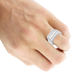 14K White Gold Men's Round & Baguette Diamonds Ring 1.60ct 10 14K White Gold Men's Round & Baguette Diamonds Ring 1.60ct -Luxurman 14k gold mens round baguette diamonds ring 160ct p 27843 bodwh