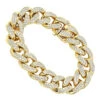 14K Yellow Gold Miami Cuban Link Chain Diamond Bracelet For Men 11.05ct