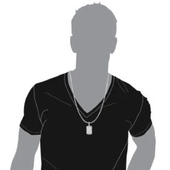 Luxurman 14K White Gold Mini Diamond Dog Tag Pendant W VS Diamonds 0.7ct -Luxurman 14k gold mini diamond dog tag pendant w vs diamonds 07ct bodwh