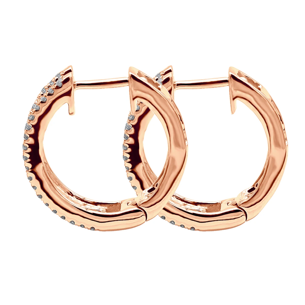 14K White Gold Natural Blue Sapphire And Diamond Huggie Earrings For Women 1ct 6 14K White Gold Natural Blue Sapphire And Diamond Huggie Earrings For Women 1ct - Image 6