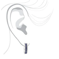 14K White Gold Natural Blue Sapphire And Diamond Huggie Earrings For Women 1ct 14 14K White Gold Natural Blue Sapphire And Diamond Huggie Earrings For Women 1ct -Luxurman 14k gold natural blue sapphire and diamond huggie earrings for women 085ct bodwh