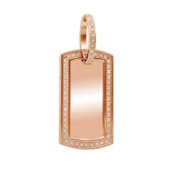 Customizable 14K Yellow Gold Oversized Diamond Dog Tag Pendant For Men 1 Carat -Luxurman 14k gold oversized diamond dog tag pendant 1 carat p 5827 ro