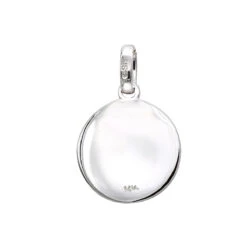 14K White Gold Palm Tree Circle Diamond Pendant 0.1ct Small Charm -Luxurman 14k gold palm tree circle diamond pendant 010ct p 35181 backwh