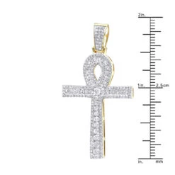 14K Yellow Gold Pave Ankh Diamond Cross Pendant For Men Egyptian Symbol Of Life 11 14K Yellow Gold Pave Ankh Diamond Cross Pendant For Men Egyptian Symbol Of Life -Luxurman 14k gold pave ankh diamond cross pendant for men egyptian symbol of life rulerye
