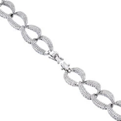 14K White Gold Pave Diamond Chain Link Bracelet For Women 3.75ct By Luxurman -Luxurman 14k gold pave diamond chain link bracelet for women 375ct by luxurman backwh