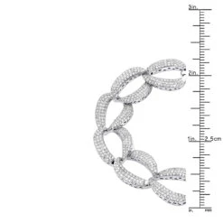 14K White Gold Pave Diamond Chain Link Bracelet For Women 3.75ct By Luxurman -Luxurman 14k gold pave diamond chain link bracelet for women 375ct by luxurman rulerwh
