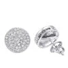 14K White Gold Pave Diamond Earrings For Men & Women 3/4ct Studs Real Diamonds