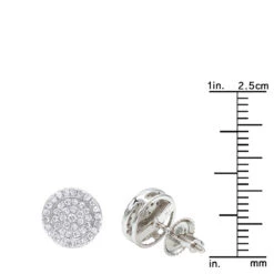 14K White Gold Pave Round Diamond Stud Earrings 0.35ct By Luxurman 11 14K White Gold Pave Round Diamond Stud Earrings 0.35ct By Luxurman -Luxurman 14k gold pave round diamond stud earrings 035ct by luxurman rulerwh