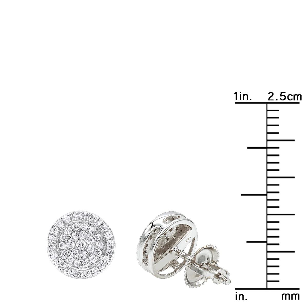 14K White Gold Pave Round Diamond Stud Earrings 0.35ct By Luxurman 6 14K White Gold Pave Round Diamond Stud Earrings 0.35ct By Luxurman - Image 6