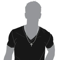 14K White Gold Princess Cut Diamond Cross Necklace 2.55ct -Luxurman 14k gold princess cut diamond cross necklace 255ct p 26540 bodwh