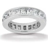14K White Gold Princess Cut Diamond Eternity Band 3.40ct