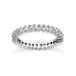 14K White Gold Princess Cut Diamond Eternity Ring 5.13ct