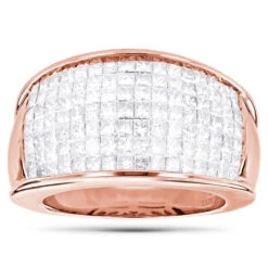 14K Yellow Gold Princess Cut Invisible Set Diamond Ring 3.16ct Wedding Band 6 14K Yellow Gold Princess Cut Invisible Set Diamond Ring 3.16ct Wedding Band -Luxurman 14k gold princess cut invisible set diamond ring 316ct p 6673 ro