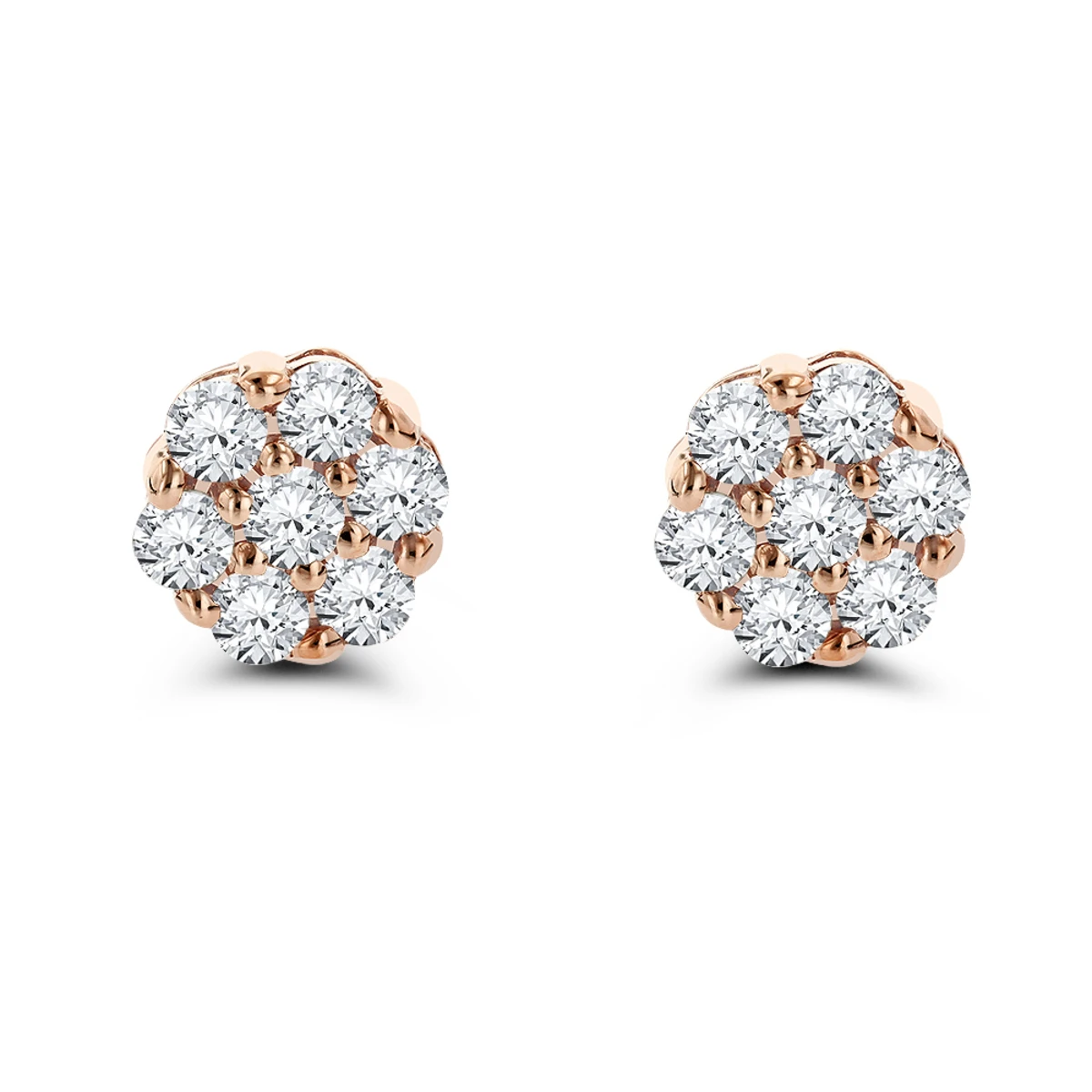 14K White Gold Prong Round Diamond Clusters Earrings 1ct Studs 3 14K White Gold Prong Round Diamond Clusters Earrings 1ct Studs - Image 3