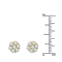 14K White Gold Prong Round Diamond Clusters Earrings 1ct Studs 11 14K White Gold Prong Round Diamond Clusters Earrings 1ct Studs -Luxurman 14k gold prong round diamond clusters earrings 100ct p 5812 rulerye