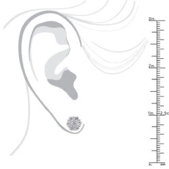 14K White Gold Prong Round Diamond Clusters Earrings 1.2ct Studs -Luxurman 14k gold prong round diamond clusters earrings 12ct studs bodwh