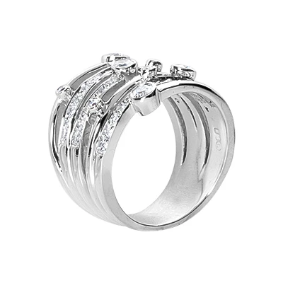 14K White Gold Right Hand Diamond Ladies Ring 1.23ct 3 14K White Gold Right Hand Diamond Ladies Ring 1.23ct - Image 3