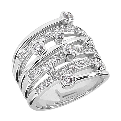 14K White Gold Right Hand Diamond Ladies Ring 1.23ct 1 14K White Gold Right Hand Diamond Ladies Ring 1.23ct