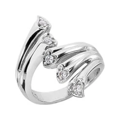 14K White Gold Right Hand Diamond Ring 0.20ct