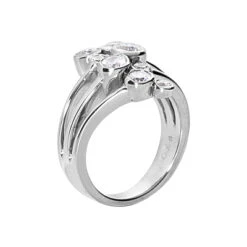 14K White Gold Right Hand Diamond Ring 1.10ct -Luxurman 14k gold right hand diamond ring 110ct p 29746 back white