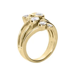 14K White Gold Right Hand Diamond Ring 1.10ct -Luxurman 14k gold right hand diamond ring 110ct p 29746 back yellow