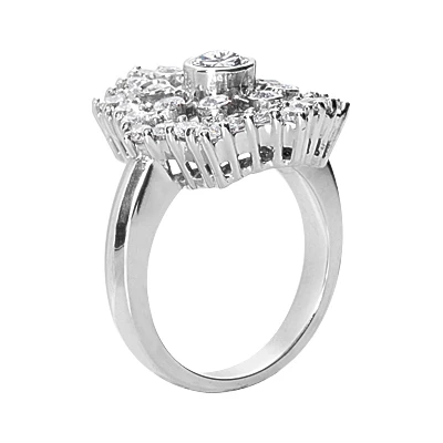 14K White Gold Right Hand Diamond Ring 1.25ct 3 14K White Gold Right Hand Diamond Ring 1.25ct - Image 3