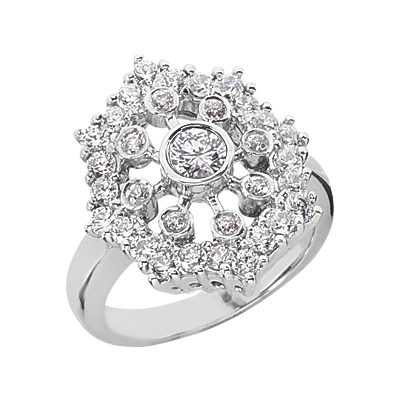 14K White Gold Right Hand Diamond Ring 1.25ct 1 14K White Gold Right Hand Diamond Ring 1.25ct