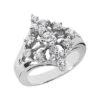 14K White Gold Right Hand Ladies Diamond Ring 0.95ct