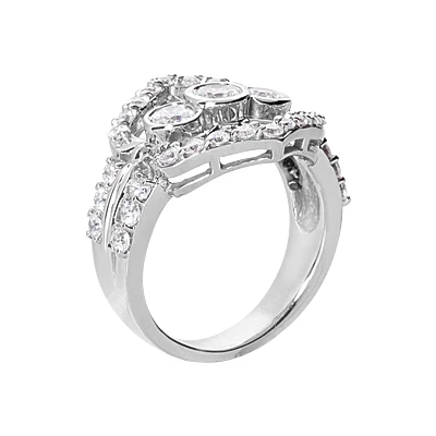 14K White Gold Right Hand Ladies Diamond Ring 1ct 18.4mm 3 14K White Gold Right Hand Ladies Diamond Ring 1ct 18.4mm - Image 3