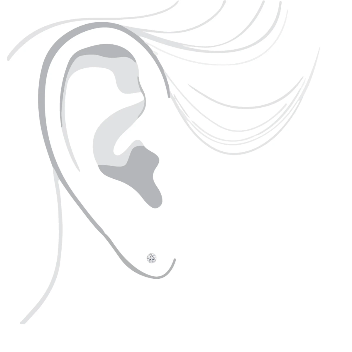 14K White Gold Round Diamond Bezel Stud Earrings 0.25ct 6 14K White Gold Round Diamond Bezel Stud Earrings 0.25ct - Image 6