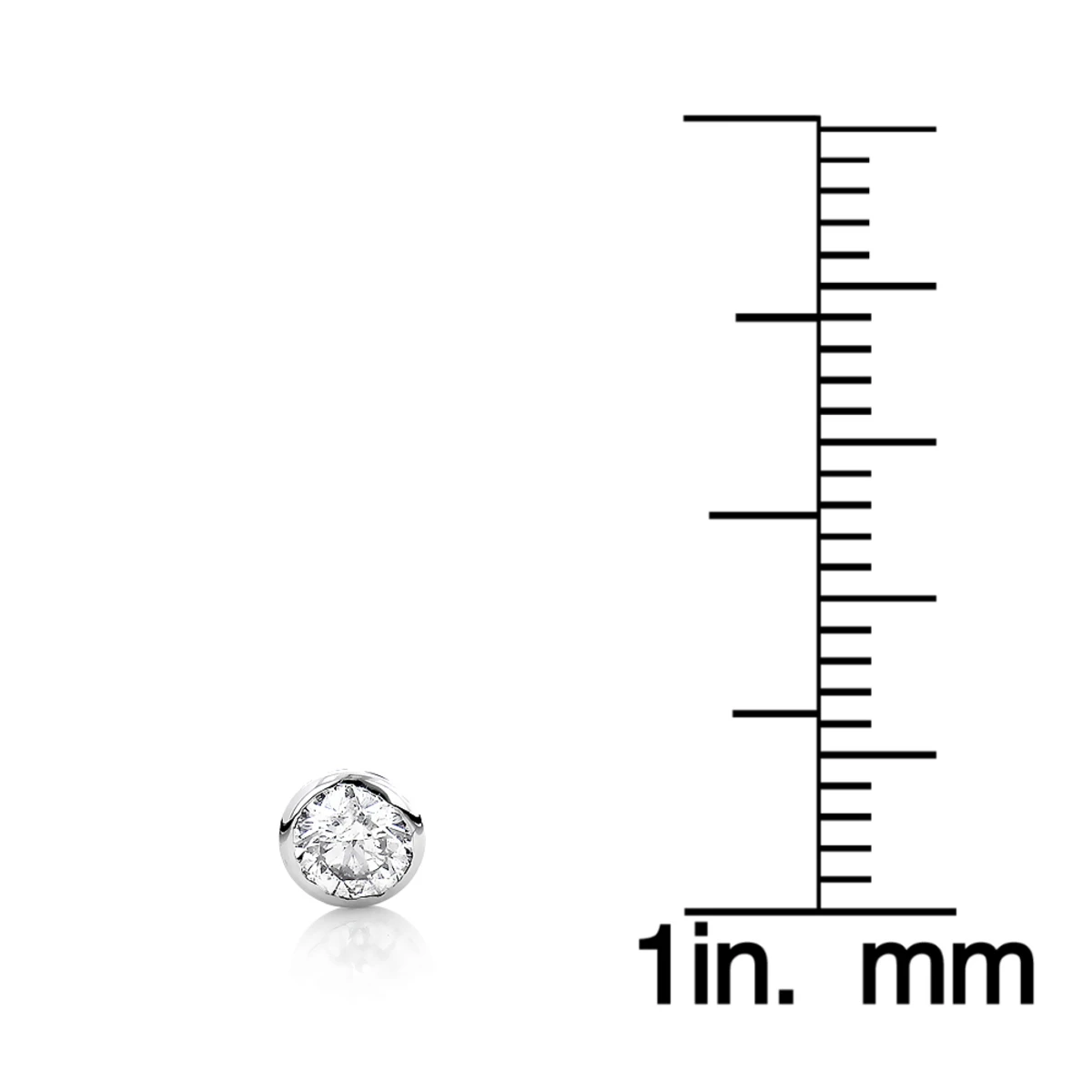 14K White Gold Round Diamond Bezel Stud Earrings 0.25ct 5 14K White Gold Round Diamond Bezel Stud Earrings 0.25ct - Image 5