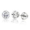 14K White Gold Round Diamond Bezel Stud Earrings 0.25ct