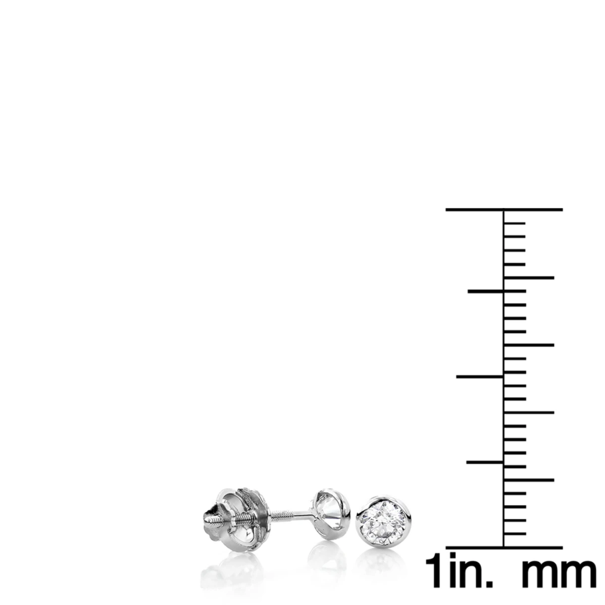 14K Rose Gold Round Diamond Bezel Stud Earrings 0.30ct 6 14K Rose Gold Round Diamond Bezel Stud Earrings 0.30ct - Image 6