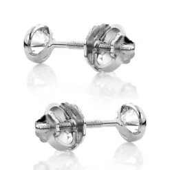 14K White Gold Round Diamond Bezel Stud Earrings 0.40ct -Luxurman 14k gold round diamond bezel stud earrings 040ct p 6936 backwh