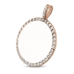 14K White Gold Round Diamond Circle Pendant 0.40ct -Luxurman 14k gold round diamond circle pendant 040ct p 27301 back rose 20220426