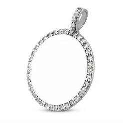 14K White Gold Round Diamond Circle Pendant 0.40ct -Luxurman 14k gold round diamond circle pendant 040ct p 27301 back white 20220426