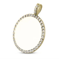 14K White Gold Round Diamond Circle Pendant 0.40ct -Luxurman 14k gold round diamond circle pendant 040ct p 27301 back yellow 20220426
