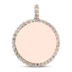 14K White Gold Round Diamond Circle Pendant 0.40ct -Luxurman 14k gold round diamond circle pendant 040ct p 27301 rose 20220426