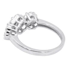 14K White Gold Round Diamond Cluster Ring Flower 0.78ct -Luxurman 14k gold round diamond cluster ring flower 078ct p 5829 backwh