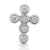 14K White Gold Round Diamond Cross Necklace 0.18ct