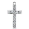 14K White Gold Round Diamond Cross Necklace 0.36ct