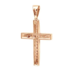 14K White Gold Round Diamond Cross Necklace 1.36ct -Luxurman 14k gold round diamond cross necklace 136ct p 26526 backro