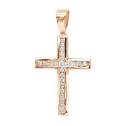14K White Gold Round Diamond Cross Necklace 1.36ct -Luxurman 14k gold round diamond cross necklace 136ct p 26526 ro