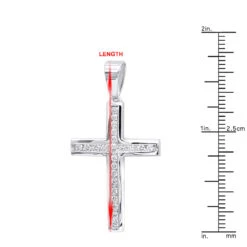 14K White Gold Round Diamond Cross Necklace 1.36ct -Luxurman 14k gold round diamond cross necklace 136ct p 26526 rulerwh