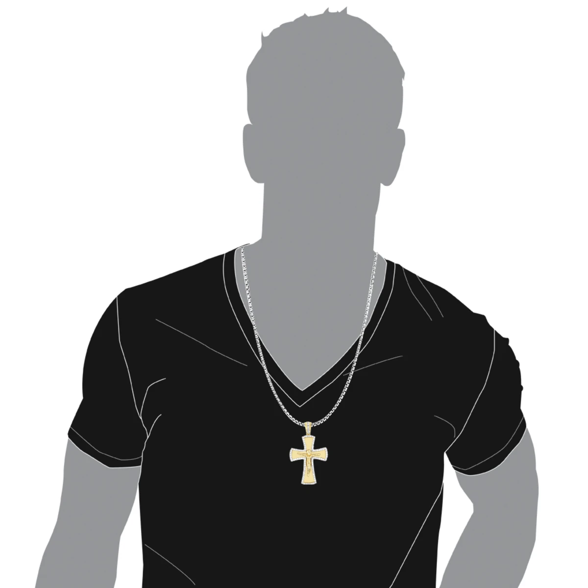 14K Yellow Gold Round Diamond Cross Pendant 1.2ct 5 14K Yellow Gold Round Diamond Cross Pendant 1.2ct - Image 5