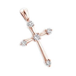 14K White Gold Round Diamond Cross Pendant 0.33ct 17mm 5 Stones 10 14K White Gold Round Diamond Cross Pendant 0.33ct 17mm 5 Stones -Luxurman 14k gold round diamond cross pendant 030ct p 26552 ro
