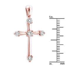 14K White Gold Round Diamond Cross Pendant 0.33ct 17mm 5 Stones 15 14K White Gold Round Diamond Cross Pendant 0.33ct 17mm 5 Stones -Luxurman 14k gold round diamond cross pendant 030ct p 26552 rulerro
