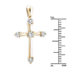 14K White Gold Round Diamond Cross Pendant 0.33ct 17mm 5 Stones 14 14K White Gold Round Diamond Cross Pendant 0.33ct 17mm 5 Stones -Luxurman 14k gold round diamond cross pendant 030ct p 26552 rulerye
