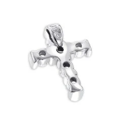 14K White Gold Round Diamond Cross Pendant 0.30ct 10.3mm 9 14K White Gold Round Diamond Cross Pendant 0.30ct 10.3mm -Luxurman 14k gold round diamond cross pendant 030ct p 26563 backwh