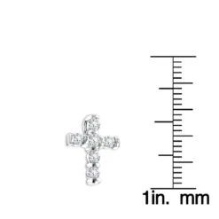 14K White Gold Round Diamond Cross Pendant 0.30ct 10.3mm 11 14K White Gold Round Diamond Cross Pendant 0.30ct 10.3mm -Luxurman 14k gold round diamond cross pendant 030ct p 26563 rulerwh